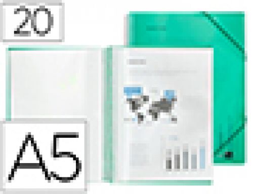 Capa catalogo liderpapel com espiral 20 bolsas polipropileno din a5 verde , Liderpapel , 77526 , 8423473775268